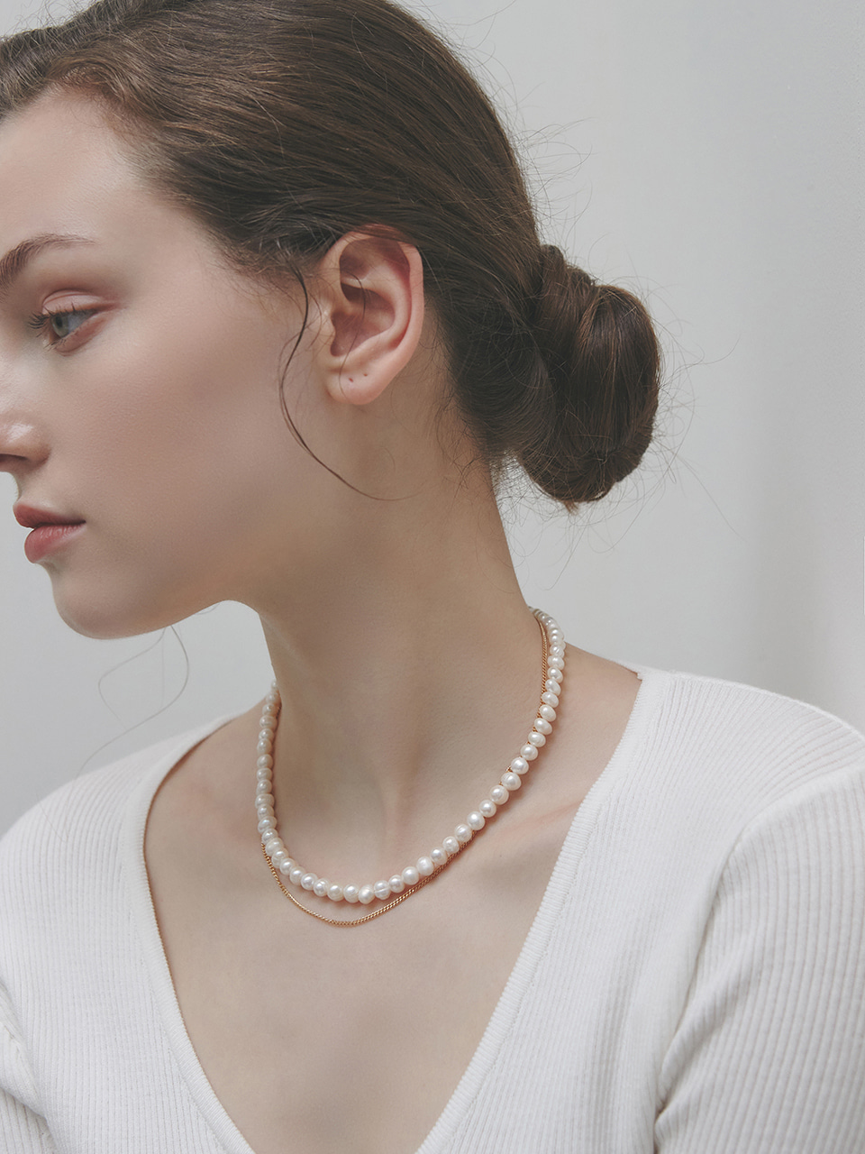 gold pearl necklace - gold/pearl