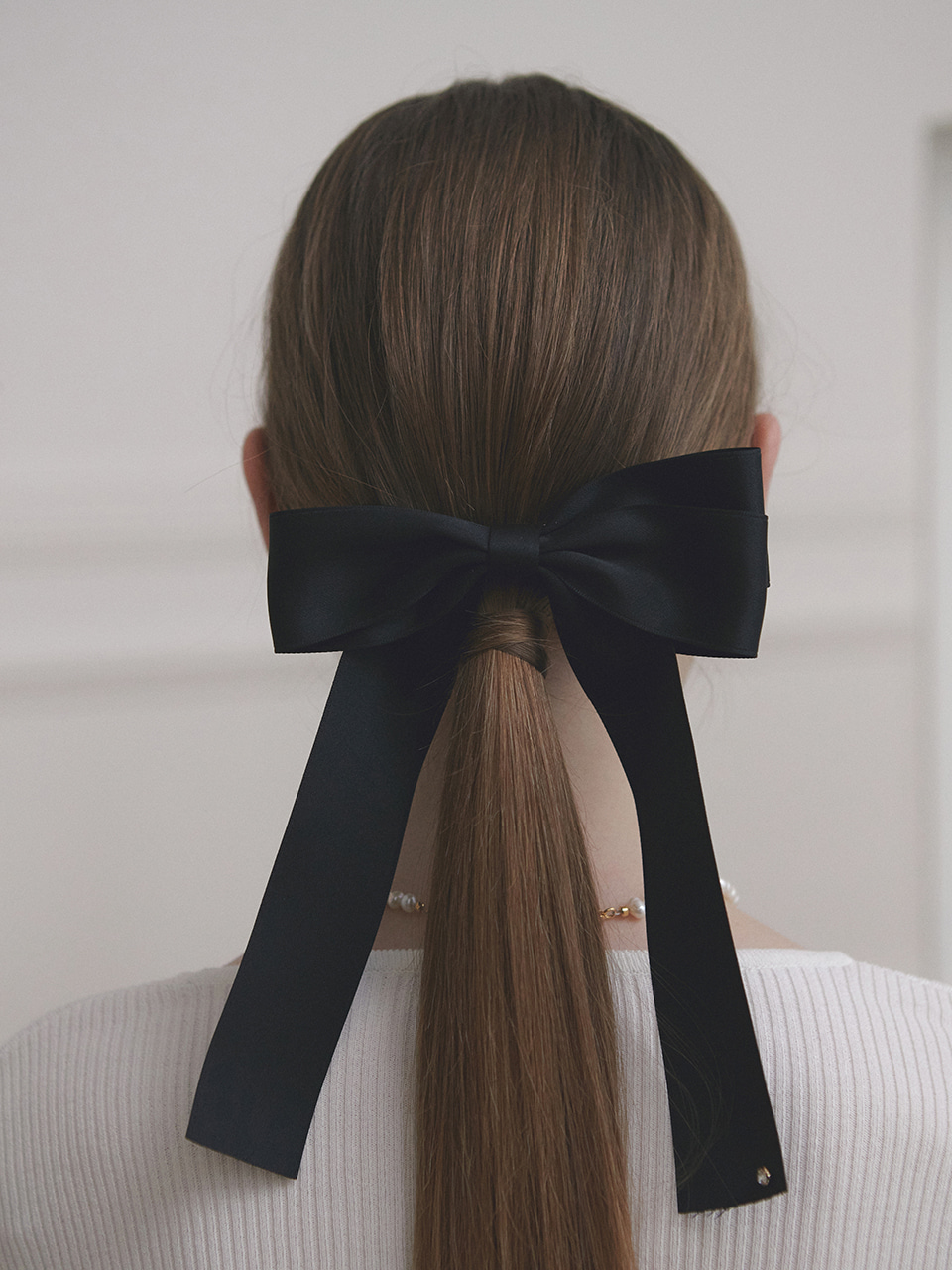 prague ribbon hairpin - black
